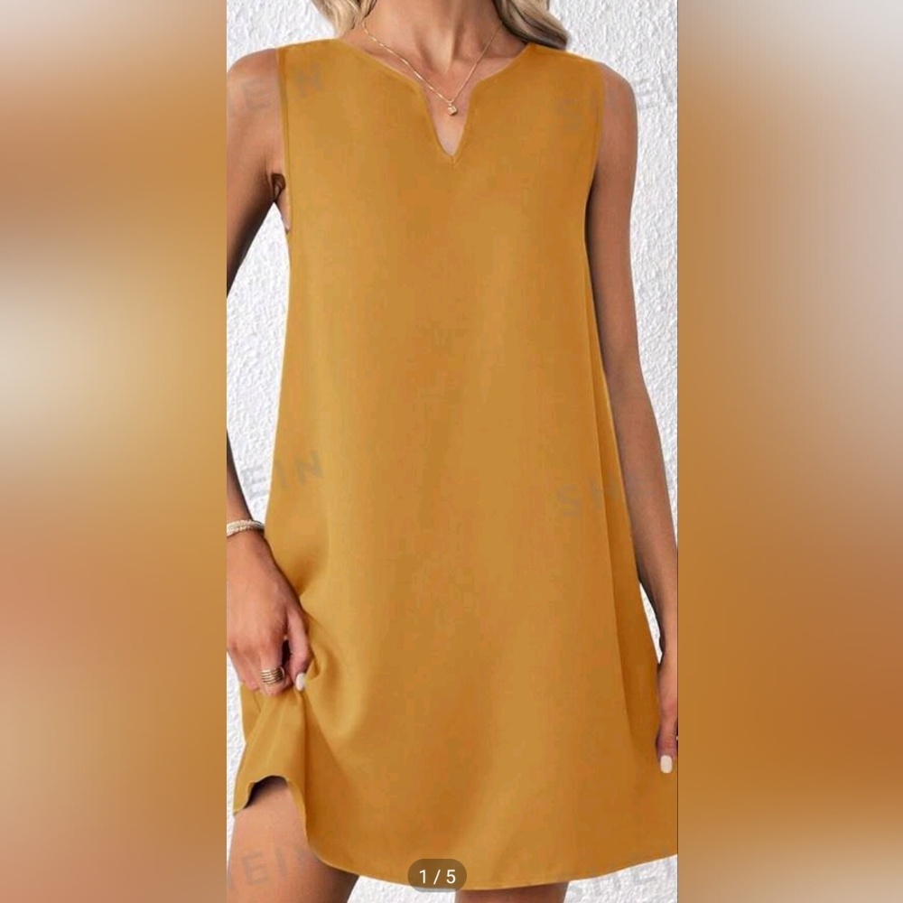 NEW Classic Solid Color Ginger Dress Medium